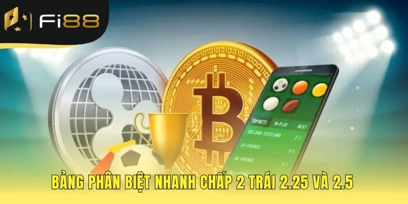 So sánh 2.0 2.25 và 2.5 khi trận đấu có đúng 2 bàn